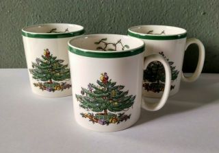 Spode - Christmas Tree - Coffee Mugs - Set Of 3 - England