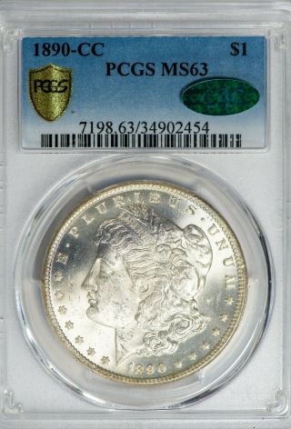 1890 - Cc Morgan Pcgs Ms63 Cac - Verified Silver Dollar
