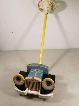 Vintage 1962 Fisher Price 875 Looky Push Car Pretend Play Toy