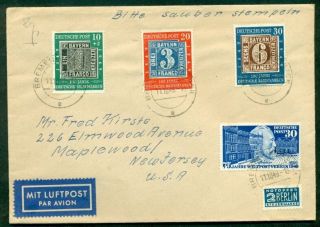 Germany 1949 Multi Franked (667 - 9,  B309) Cover To U.  S.  Scott For Stamps $136.  50