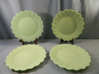 Set Of 4 The Pioneer Woman Green Jade Jadeite Glass Dinner Plates