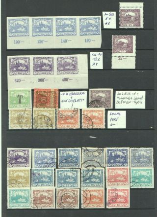 1918/19 Czechoslovakia Hradschin Stamps 2 Scans Block,  Local Perf,  Double Print