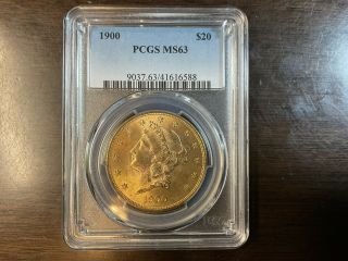 1900 Gold Liberty $20 Double Eagle Pcgs Ms63