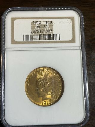 1912 Us Gold $10 Indian Eagle - Ngc Ms62