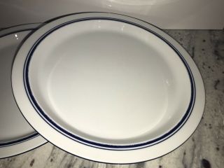Set of 2 Dansk Bistro Christianshavn Dinner Plate White Blue Portugal 10 1/2 