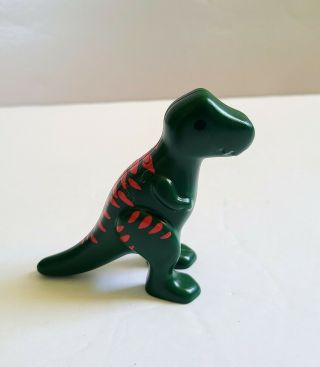Playmobil 123 1 - 2 - 3 Rare Vintage Green Dinosaur Figure T - Rex Tyrannosaurus Toy