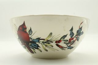 Lenox American By Design Winter Greetings 7 " Cardinal Bowl By Catherine Mcclung