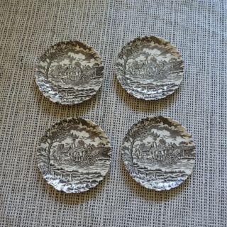 Royal Mail Fine Staffordshire Ironstone Set Of 4 Saucers Plates 5.  5 " England