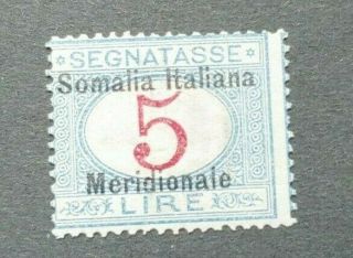 Classic 5 Lire Segnatasse Vf Mnh Somalia Italy Italia B363.  24