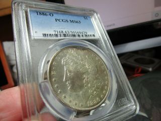 Key Dated Morgan Dollar 1886 - O Pcgs Ms - 63 A Very Near Gem