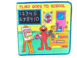 Elmo Goes To School Felt Interactive Playset Board Book W/ Cutouts Sesame Street