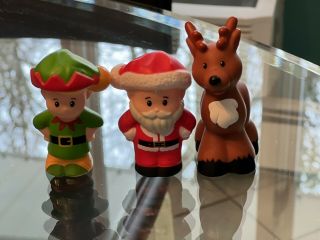 Fisher Price Little People Christmas Figures Santa Elf And Reindeer