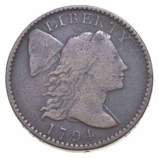 1794 Flowing Hair Large Cent - S.  72 - Head Of 95 5579