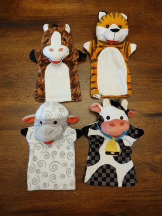 Melissa And Doug Animal Hand Puppets - Horse,  Tiger,  Sheep & Cow