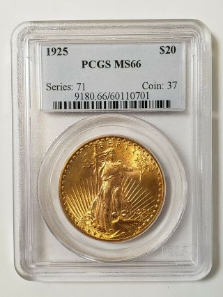 1925 Saint - Gaudens Gold $20 Double Eagle Pcgs Ms - 66,  Ebay Date,  Grade