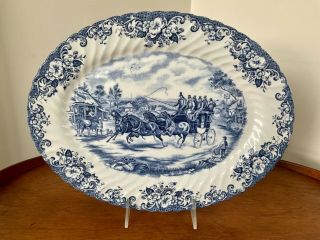 Johnson Brothers Coaching Scenes Serving Platter Oval England 14”
