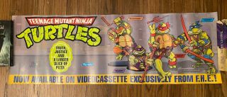 Vintage 1987/88 Teenage Mutant Ninja Turtles Vhs Playmates Store Display Poster