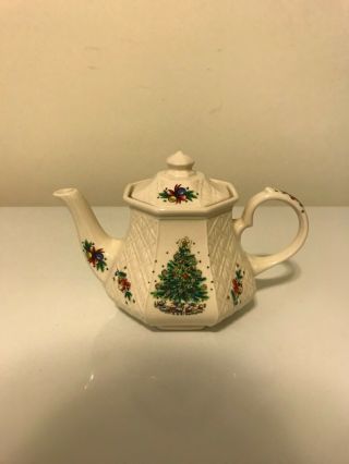 Vintage James Sadler Christmas Eve Salem Series Porcelain Teapot England