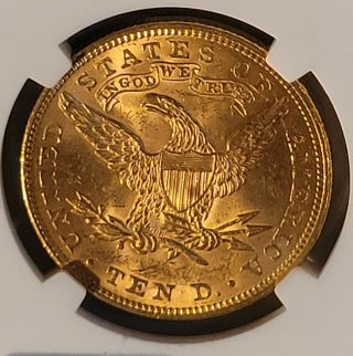 1891 Liberty Head Ten Dollar Gold Eagle $10 Coin Ngc Graded Ms 63 Better Date