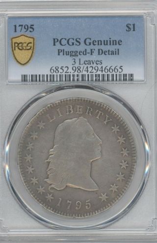 1795 Flowing Hair Dollar,  Pcgs Fine Details,  Plugged