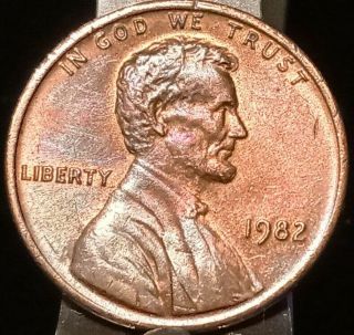 1982 Small Date Copper Bronze Penny Red Brown Double Die Reverse Weighs 3.  08 2