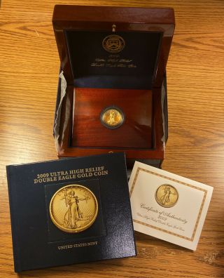 2009 Ultra High Relief $20 Gold Double Eagle Gold Coin - Box,  & Book