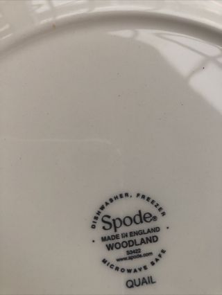 Spode Woodland Quail Game Bird England Dinner Plate 10 3/4 3
