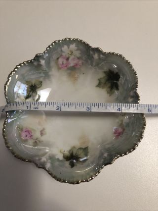Rs Prussia Small Bowl White Green Pink Flowers Gold Trim 6 Available