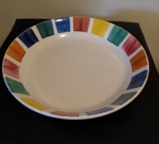 Vintage Ceramica San Marciano Hand Painted Stripe Large Serving Bowl - Italy