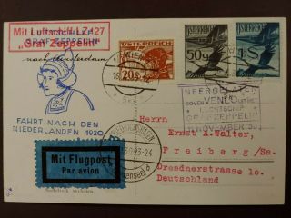 1930 Niederlande Fahrt Graf Zeppelin Postcard Austria Österreich Wk241.  1$0.  99