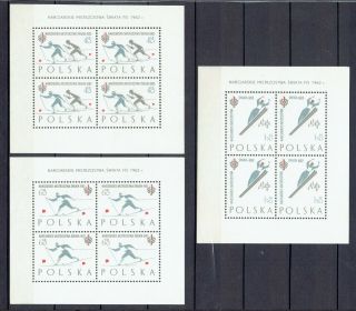 100,  World Championships In Zakopane  14 Ii.  1962,  3  Sheets