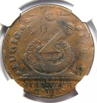 1787 Fugio Cent 1c Colonial Copper Coin - Certified Ngc Vf Details - Rare