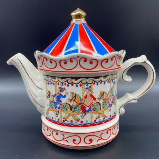 Vintage Sadler Edwardian Entertainments Carousel Teapot Staffordshire England