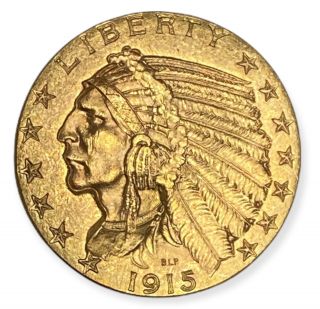 1915 - P $5 Indian Head Gold Half Eagle Bu