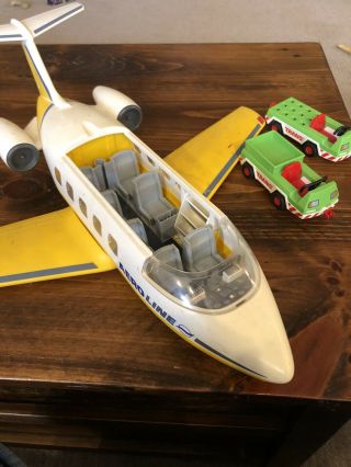Playmobil 3185 Aero Line Airplane Plane Jet W/accessories Incomplete Set