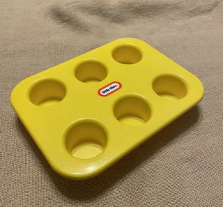 Vintage Little Tikes Play Food Fun Yellow Cupcake Muffin Pan Plastic