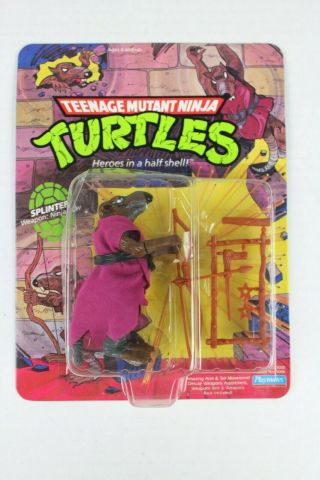Vintage Tmnt 44 Back Splinter Teenage Mutant Ninja Turtles Action Figure Moc