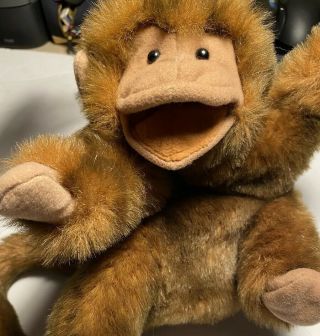 Folktails Brown Monkey Hand Puppet Toy Plush Pretend Play 9” Stuffed Animal