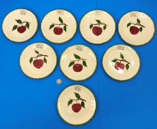 Set Of 8 Blue Ridge/southern Potteries 7 " Salad Plates Quaker Apple