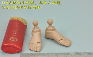 1/6 Scale Male Feet Model With Connector For 12 " Ht Dam Cd Body Figure Doll