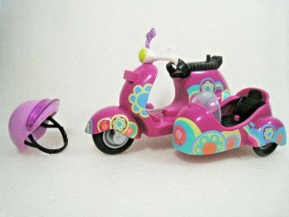 2010 Hasbro Littlest Pet Shop Purple Scooter W/sidecar & Helmet For Blythe Doll