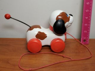 Vtg Fisher Price Pull Along Puppy Dog Toy W/ Wagging Tail 1993 Played