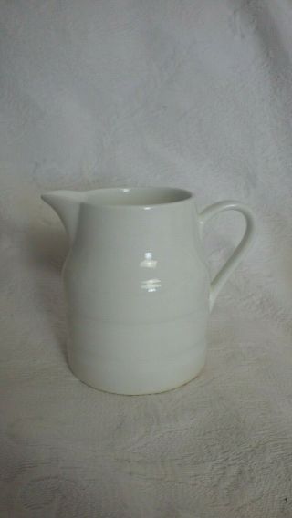 Vintage Lord Nelson Pottery England Pitcher White 10 - 73 4.  75 " Tall