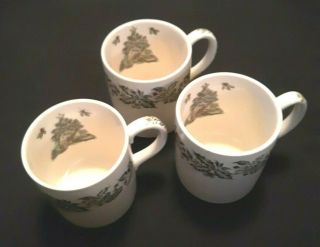 Set Of 3 Vintage Johnson Bros " Merry Christmas " Cups / Small Mugs