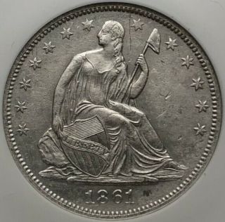 1861 - O Seated Liberty Half Dollar 50c Louisiana Ss Republic Shipwreck (c) Unc