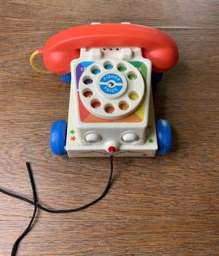 Fisher Price Chatter Phone Telephone Pull String Toy 2009 Mattel Classic Pretend