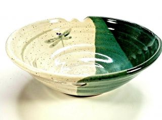 Art Pottery Dragonfly Rice Ramen Bowl By Down To Earth Pottery Blue Hill Maine