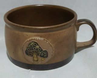 Vintage Brown Speckled Mushroom Coffee Mug Soup Bowl Stoneware 14 Oz