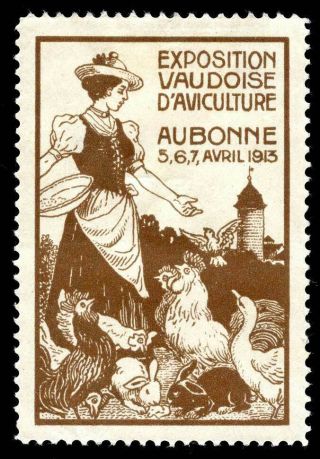 Switzerland Poster Stamp - 1913,  Aubonne - Exposition Vaudoise D 