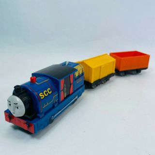 Thomas & Friends Trackmaster Timothy Scc With Yellow Boxcar And Wagon